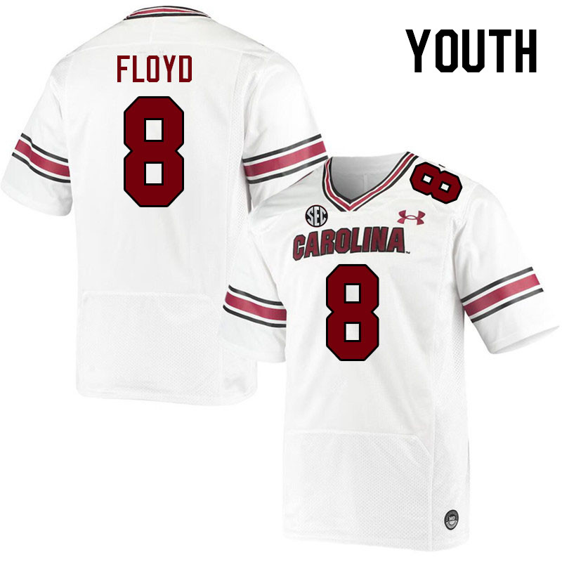 Youth #8 Emory Floyd South Carolina Gamecocks College Football Jerseys Stitched-White